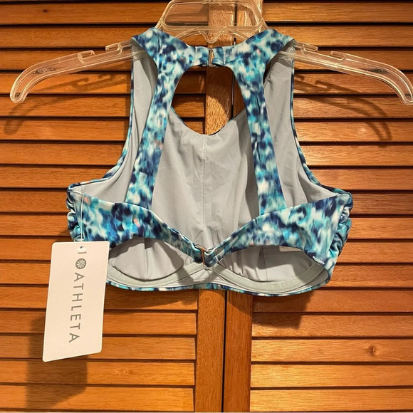 Athleta Women’s Maldives Bra Cup Bikini Top Blue Tie Dye Sz 32B/C - Picture 6 of 6